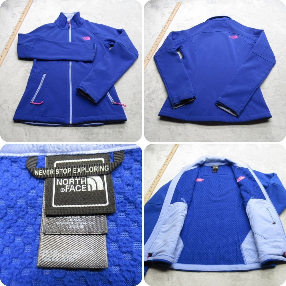 North Face Jacket Women XS Blue Pink Full Zip Stretch Softshell Outdoors